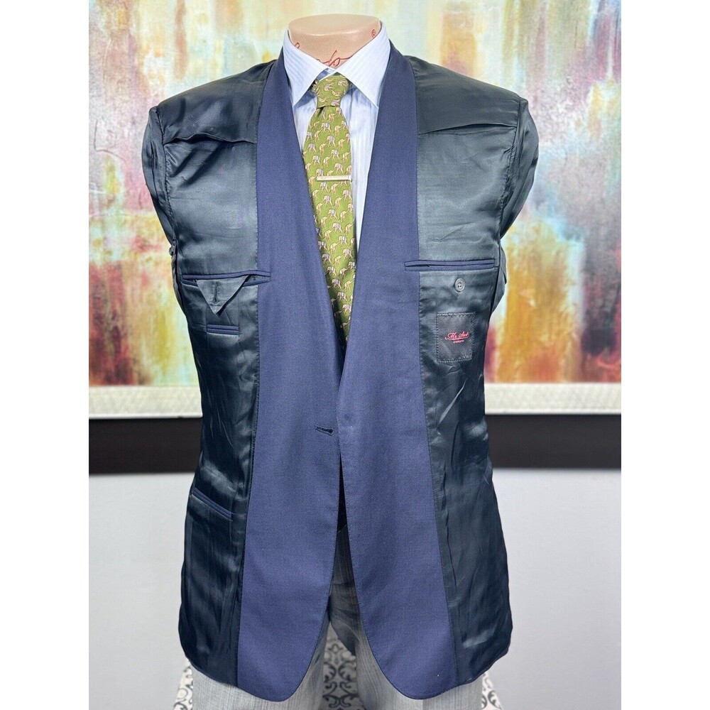 Mr. Start Mens NWOT Shoreditch Navy Blazer 40L  Custom MSRP $2230 - Picture 12 of 15